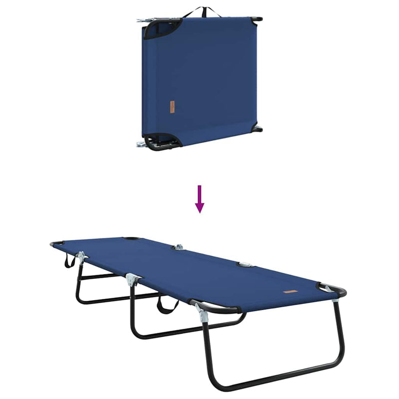 vidaXL Összecsukható nyugágy 2 pcs Kék 56 x 189 x 87cm szövet