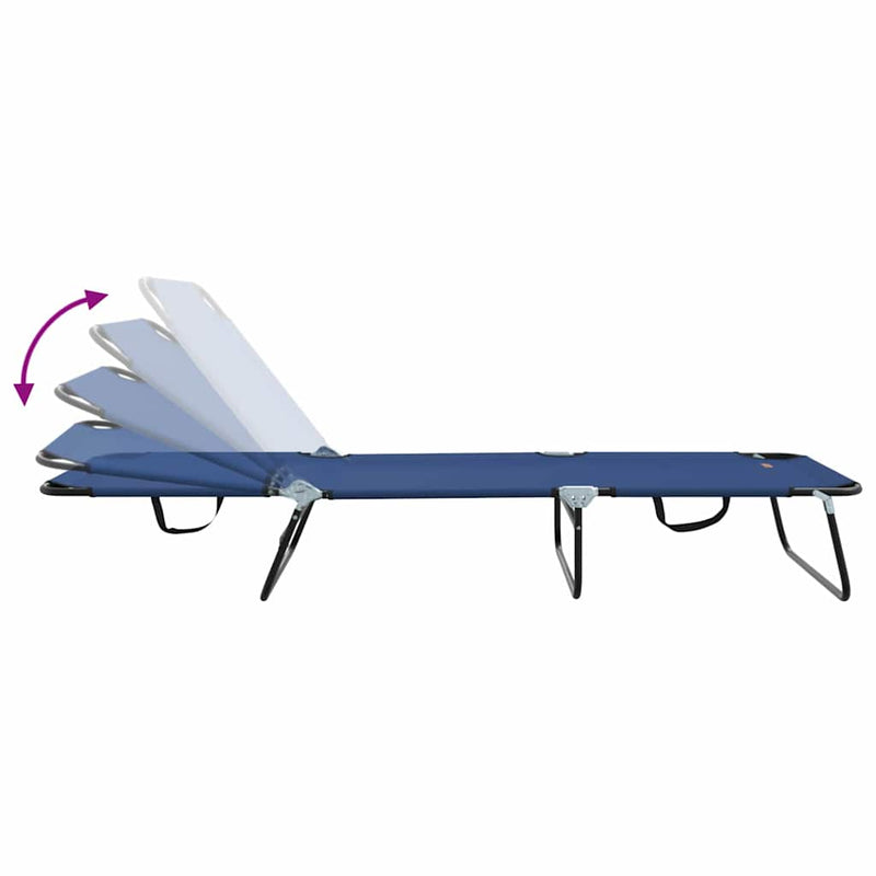 vidaXL Összecsukható nyugágy 2 pcs Kék 56 x 189 x 87cm szövet