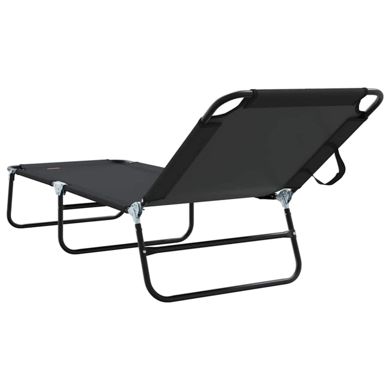 vidaXL Összecsukható nyugágy 2 pcs Fekete 56 x 189 x 87cm szövet