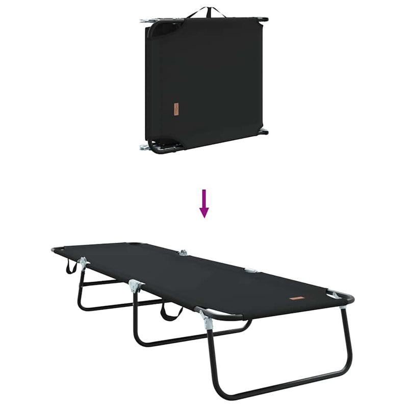 vidaXL Összecsukható nyugágy 2 pcs Fekete 56 x 189 x 87cm szövet