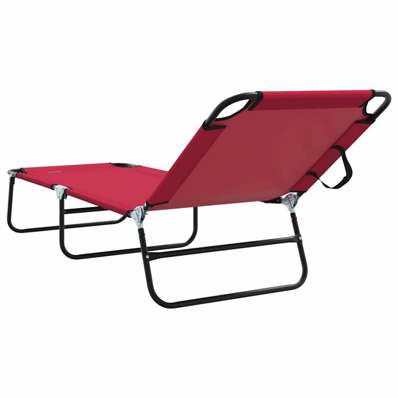 vidaXL Összecsukható nyugágy 2 pcs Piros 56 x 189 x 87cm szövet