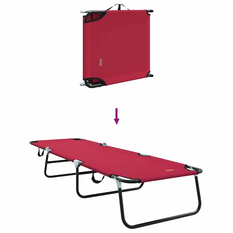 vidaXL Összecsukható nyugágy 2 pcs Piros 56 x 189 x 87cm szövet