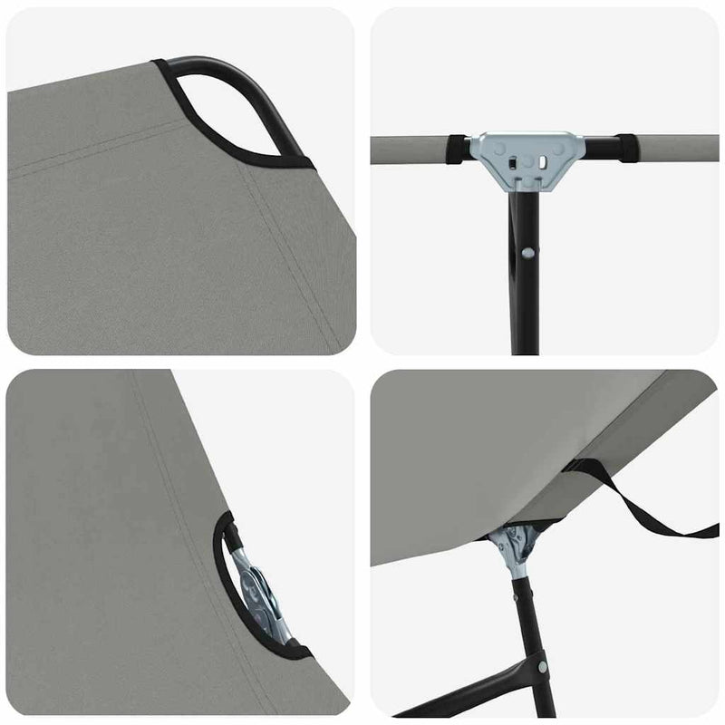 vidaXL Összecsukható nyugágy 2 pcs Szürke 56 x 189 x 87cm szövet