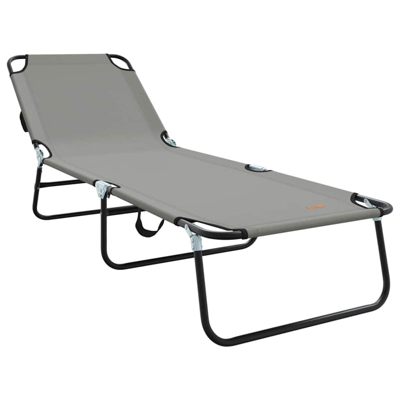 vidaXL Összecsukható nyugágy 2 pcs Szürke 56 x 189 x 87cm szövet