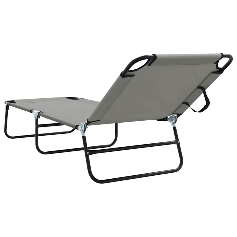 vidaXL Összecsukható nyugágy 2 pcs Szürke 56 x 189 x 87cm szövet