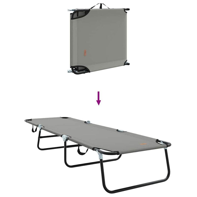 vidaXL Összecsukható nyugágy 2 pcs Szürke 56 x 189 x 87cm szövet