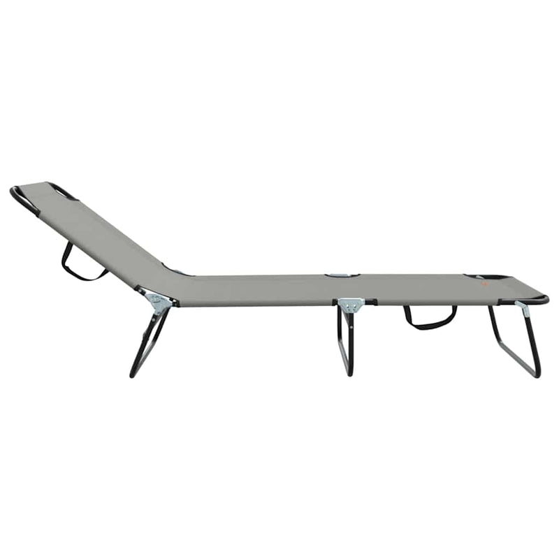 vidaXL Összecsukható nyugágy 2 pcs Szürke 56 x 189 x 87cm szövet