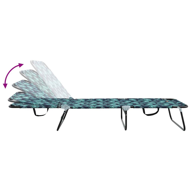 vidaXL Összecsukható nyugágy 2 pcs Zöld 56 x 189 x 87cm szövet