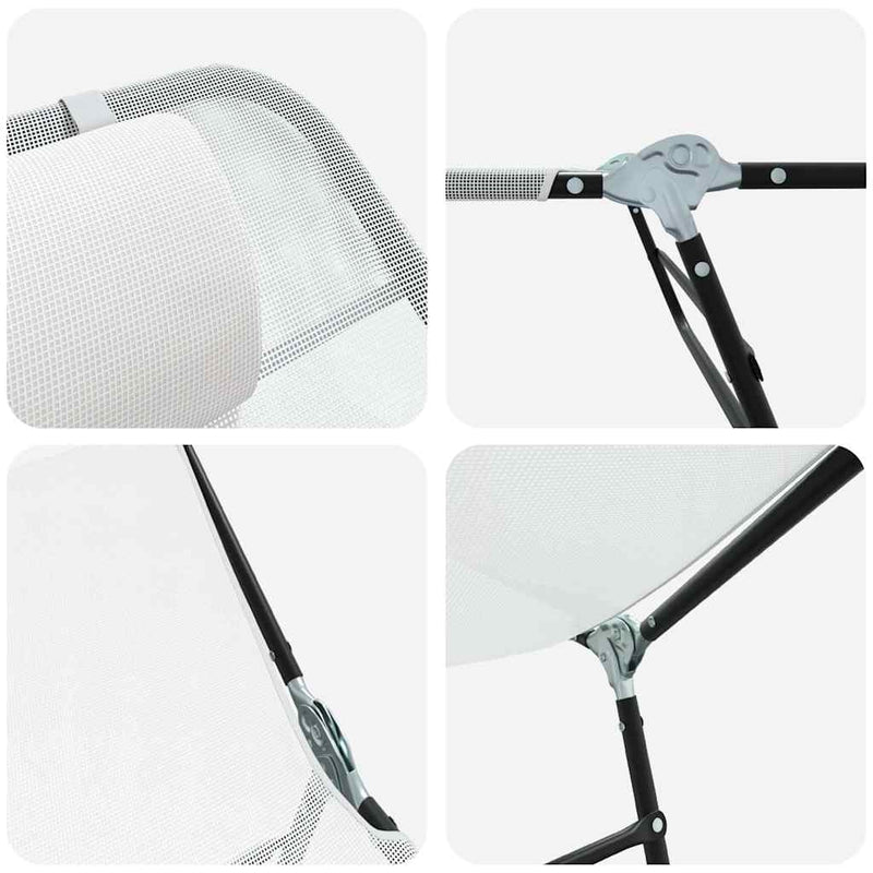 vidaXL Összecsukható nyugágy Krém 182 x 55 x 85.5 cm Textilén