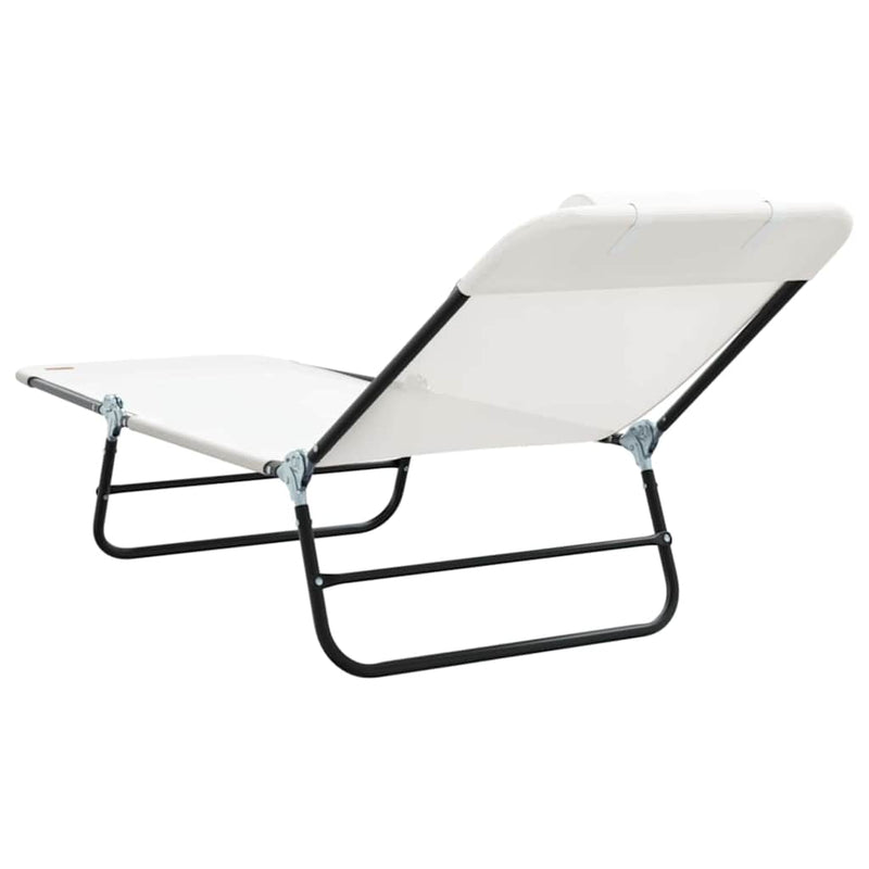 vidaXL Összecsukható nyugágy Krém 182 x 55 x 85.5 cm Textilén