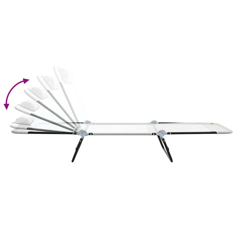 vidaXL Összecsukható nyugágy Krém 182 x 55 x 85.5 cm Textilén