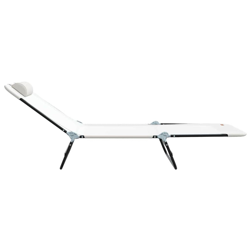 vidaXL Összecsukható nyugágy Krém 182 x 55 x 85.5 cm Textilén