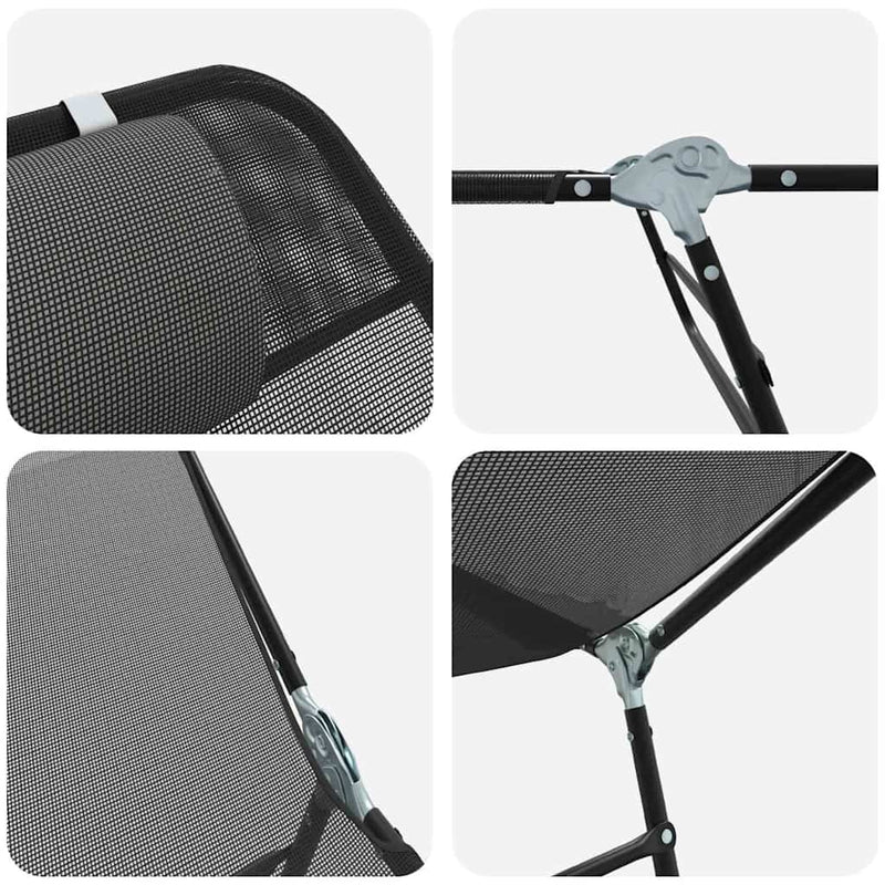 vidaXL Összecsukható nyugágy Fekete 182 x 55 x 85.5 cm Textilén