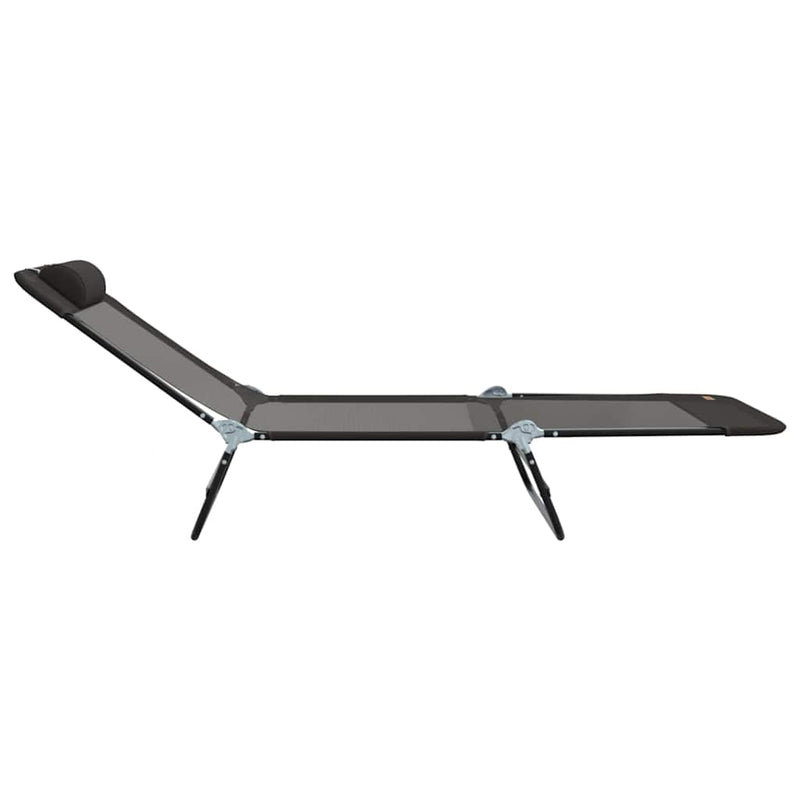 vidaXL Összecsukható nyugágy Fekete 182 x 55 x 85.5 cm Textilén