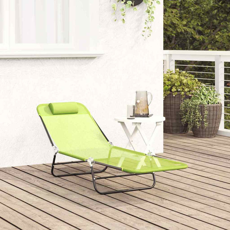 vidaXL Összecsukható nyugágy 1-személy Zöld 182 x 55 x 85.5 cm Fém