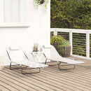 vidaXL Összecsukható nyugágy 2 pcs Krém 182 x 55 x 85,5 cm Textilén