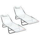 vidaXL Összecsukható nyugágy 2 pcs Krém 182 x 55 x 85,5 cm Textilén