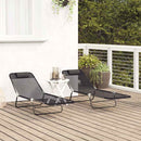 vidaXL Összecsukható nyugágy 2 pcs Fekete 182 x 55 x 85,5 cm Textilén