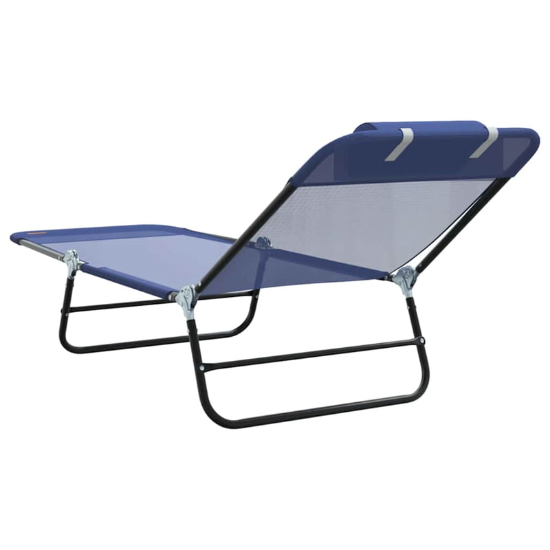vidaXL Összecsukható nyugágy 2 pcs Tengerészkék 182 x 55 x 85.5 cm