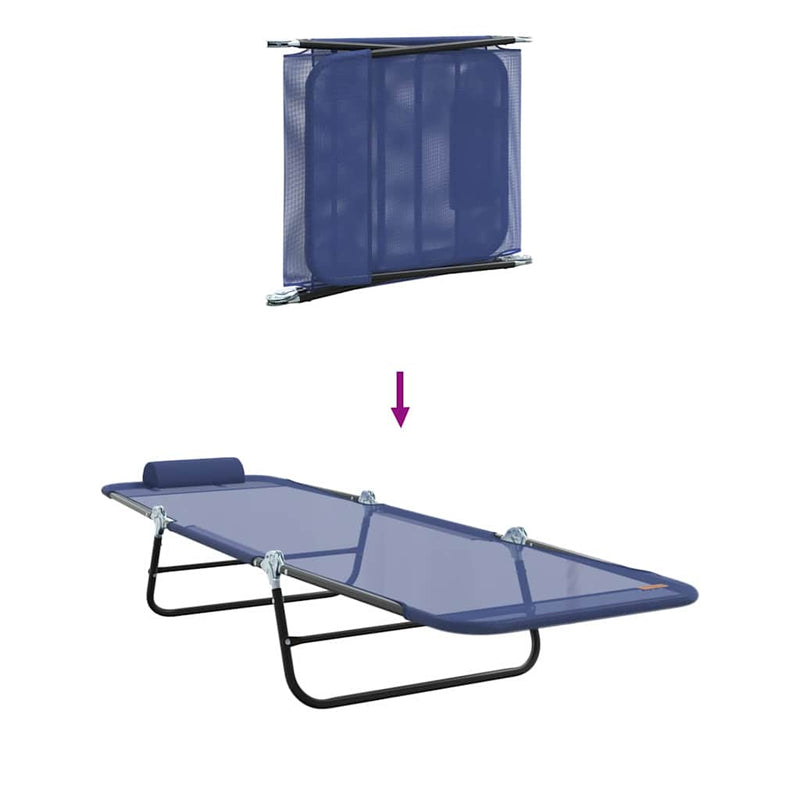 vidaXL Összecsukható nyugágy 2 pcs Tengerészkék 182 x 55 x 85.5 cm