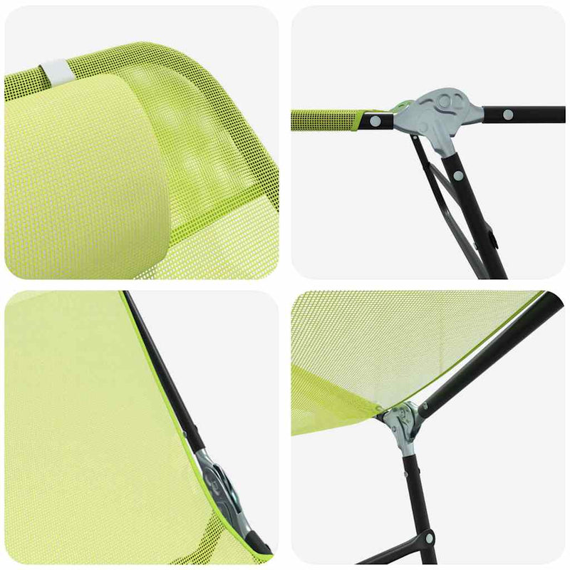 vidaXL Összecsukható nyugágy 2 pcs Zöld 182 x 55 x 85.5 cm Textilén