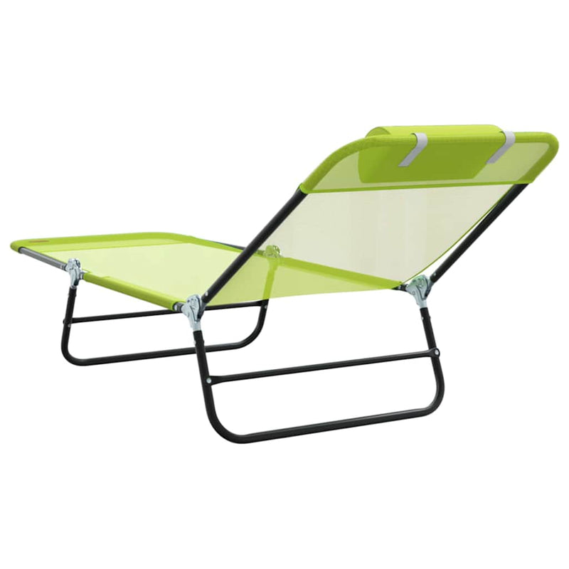 vidaXL Összecsukható nyugágy 2 pcs Zöld 182 x 55 x 85.5 cm Textilén