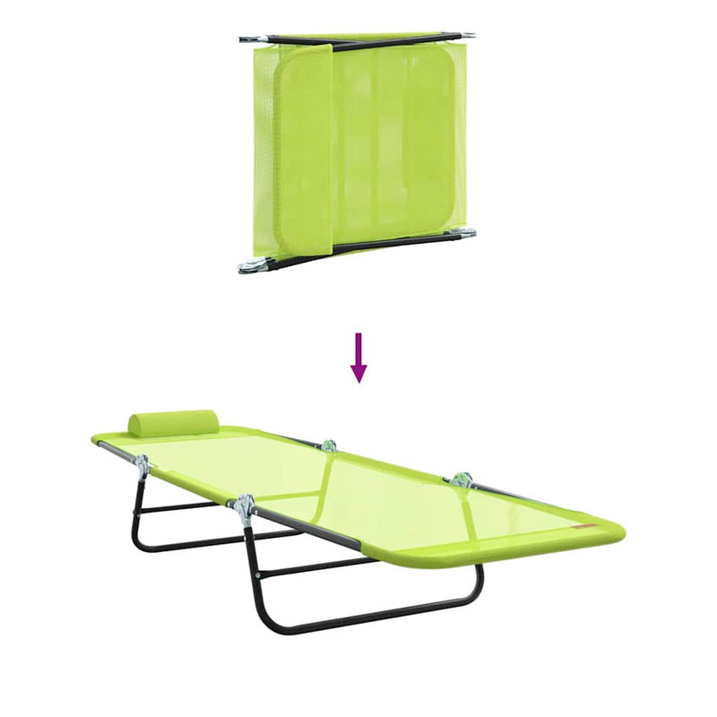 vidaXL Összecsukható nyugágy 2 pcs Zöld 182 x 55 x 85.5 cm Textilén