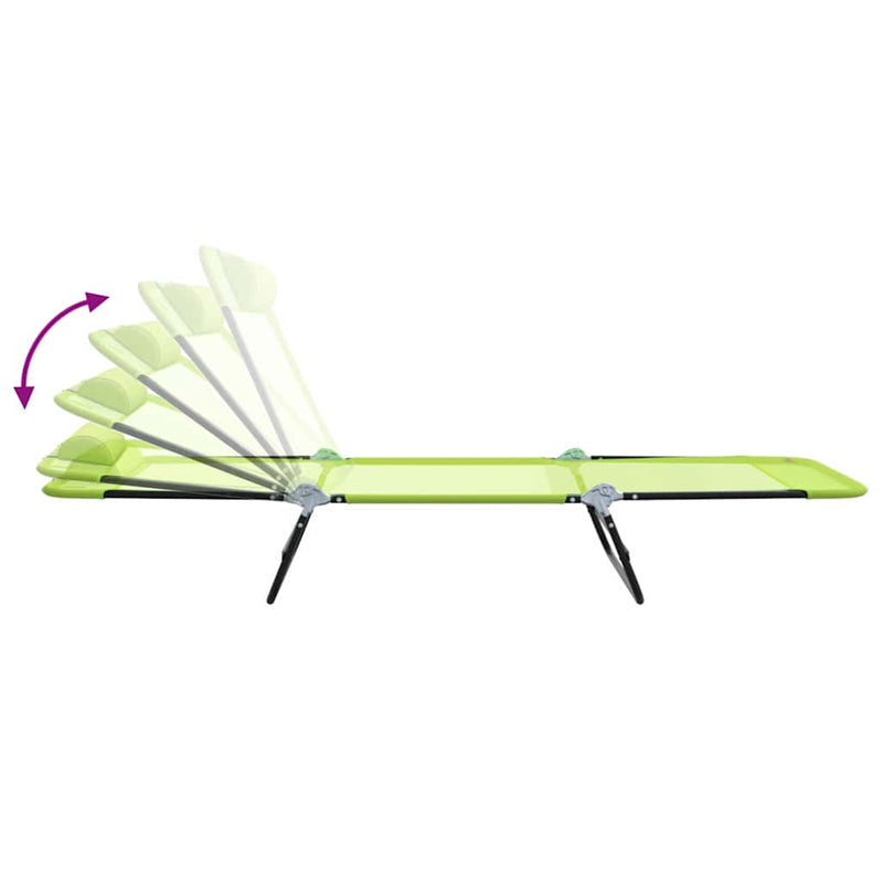 vidaXL Összecsukható nyugágy 2 pcs Zöld 182 x 55 x 85.5 cm Textilén