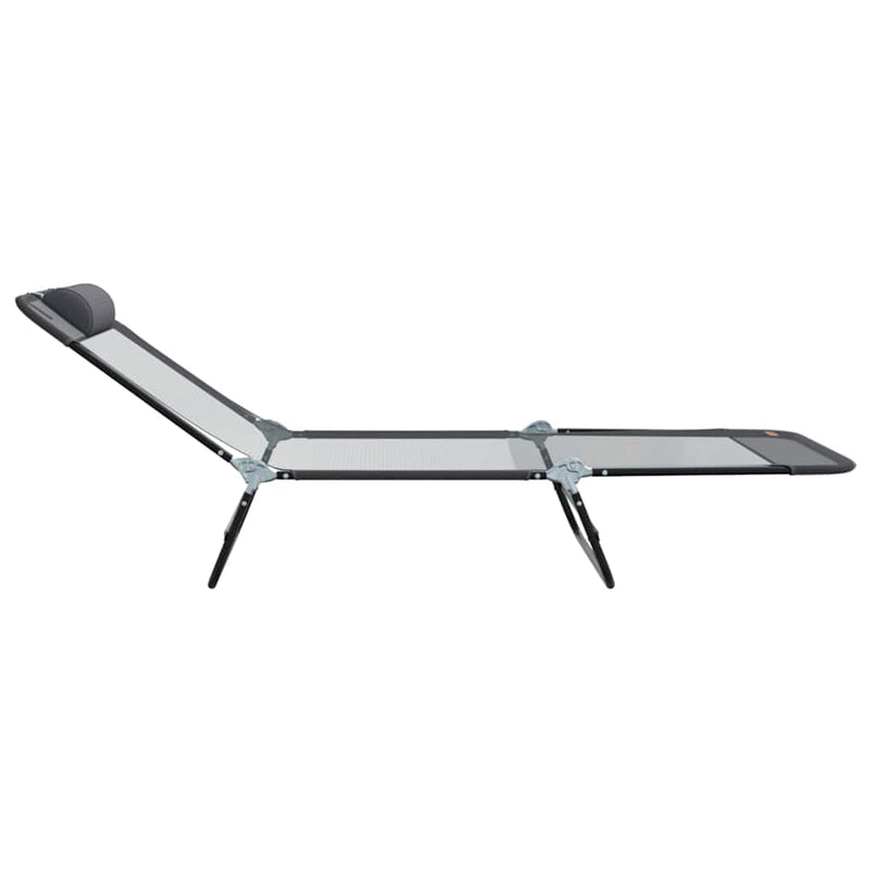 vidaXL Összecsukható nyugágy 2 pcs Szürke 182 x 55 x 85.5 cm Textilén