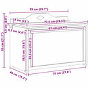 vidaXL Tároló doboz krétával a tetején ROROS Fehér 73 x 40 x 55 cm