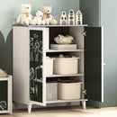 vidaXL Táblafesték Szekrény polcokkal ajtóval Szürke és fehér Faanyag