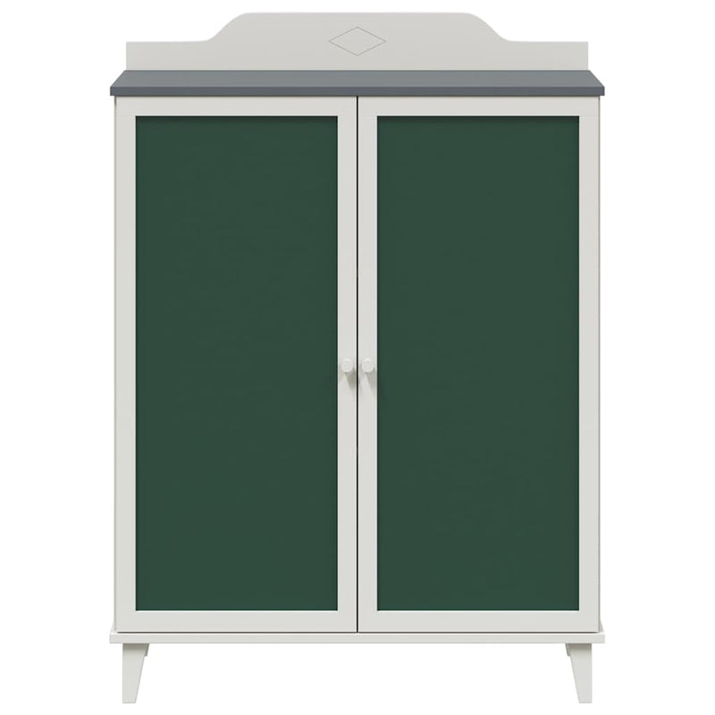 vidaXL Táblafesték Szekrény polcokkal ajtóval Szürke és fehér Faanyag