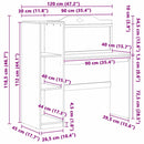 vidaXL Táblafesték Íróasztal Fehér 120 x 45 x 118.5 cm Faanyag