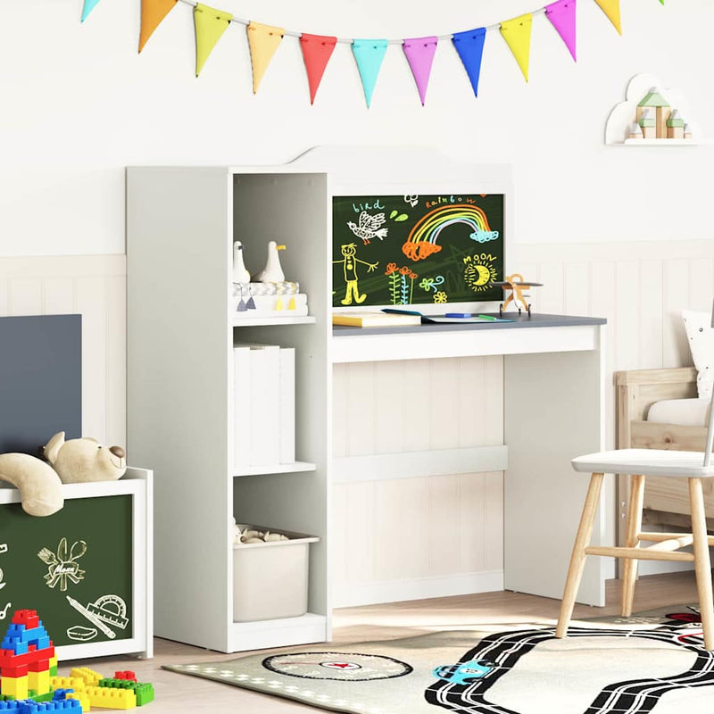 vidaXL Táblafesték Íróasztal Fehér és szürke 120 x 45 x 118.5 cm