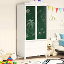 vidaXL Krétával Írt Dresser ROROS Fehér 90 x 45 x 180 cm Faanyag