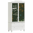 vidaXL Krétával Írt Dresser fiókkal polcokkal tárolóval Fehér Faanyag