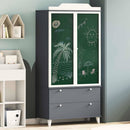 vidaXL Krétával Írt Dresser ROROS Szürke és Fehér 90 x 45 x 180 cm