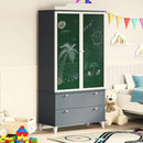 vidaXL Krétával Írt Dresser ROROS Szürke és Fehér 90 x 45 x 180 cm
