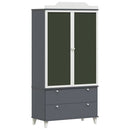 vidaXL Krétával Írt Dresser fiókkal polcokkal Szürke és fehér Faanyag