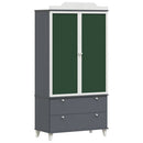 vidaXL Krétával Írt Dresser ROROS Szürke és Fehér 90 x 45 x 180 cm