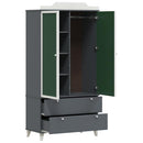 vidaXL Krétával Írt Dresser fiókkal polcokkal Szürke és fehér Faanyag