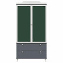 vidaXL Krétával Írt Dresser ROROS Szürke és Fehér 90 x 45 x 180 cm