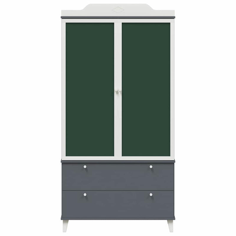 vidaXL Krétával Írt Dresser fiókkal polcokkal Szürke és fehér Faanyag