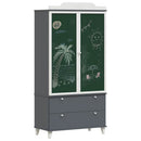 vidaXL Krétával Írt Dresser ROROS Szürke és Fehér 90 x 45 x 180 cm