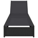 vidaXL Napozó párnával 1-személy Fekete 60 x 200 x 27cm polirattan