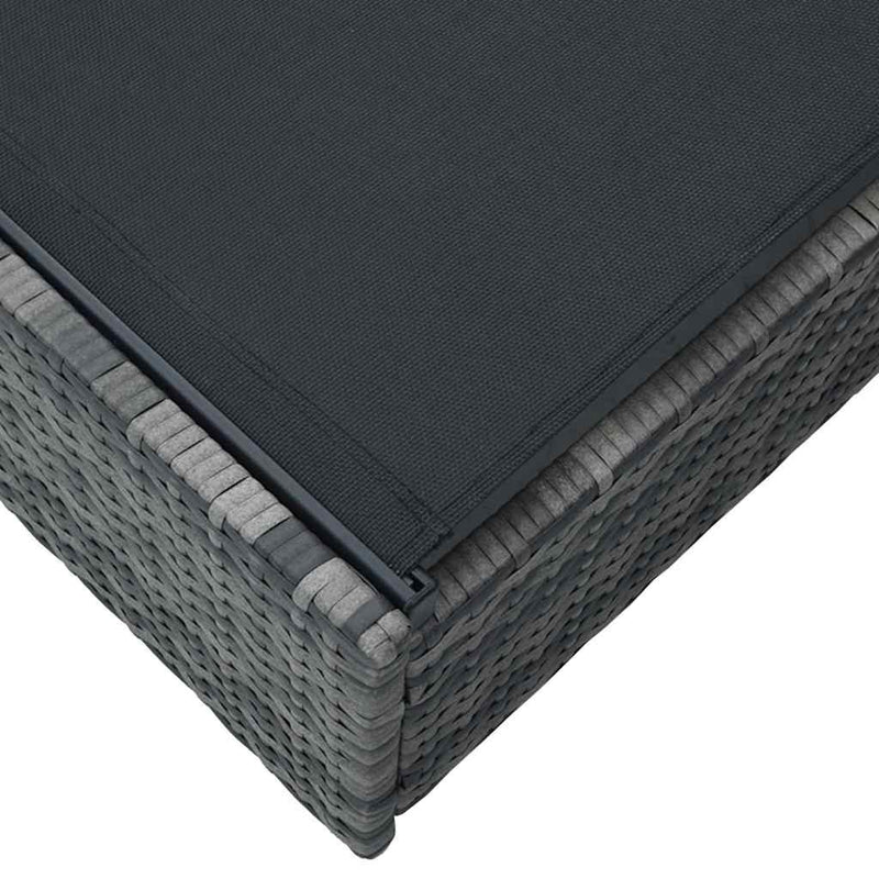 vidaXL Napozó párnával 1-személy Szürke 60 x 200 x 27cm polirattan