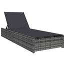 vidaXL Napozó párnával 1-személy Szürke 60 x 200 x 27cm polirattan