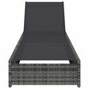 vidaXL Napozó párnával 1-személy Szürke 60 x 200 x 27cm polirattan