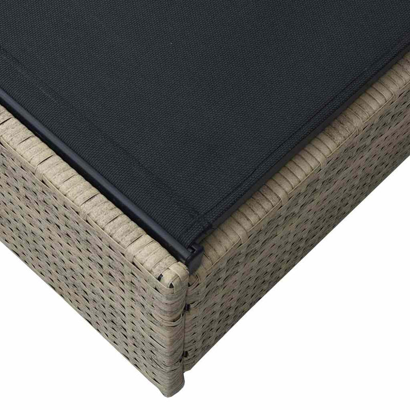 vidaXL Napozó párnával 1-személy Bézs 60 x 200 x 27cm polirattan