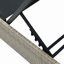 vidaXL Napozó párnával 1-személy Bézs 60 x 200 x 27cm polirattan